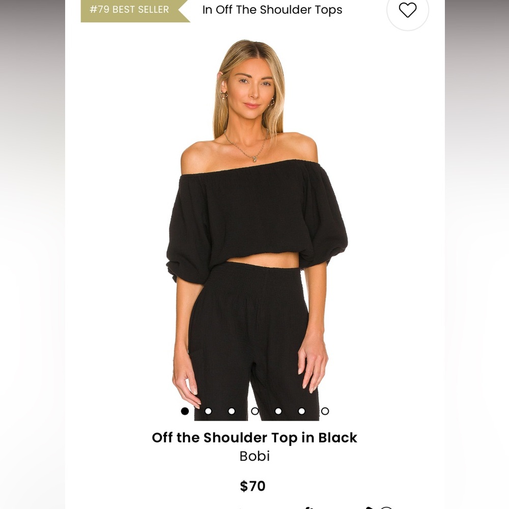 Bobi 100% cotton off the shoulder top